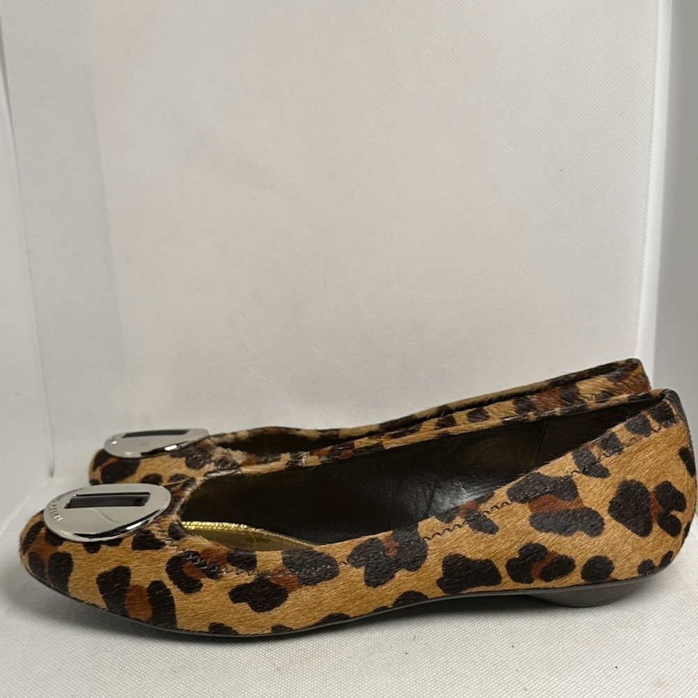 Antonio Melani Leopard Calf Hair Ballet Flats Silver Logo Women’s 7 - Picture 5 of 13